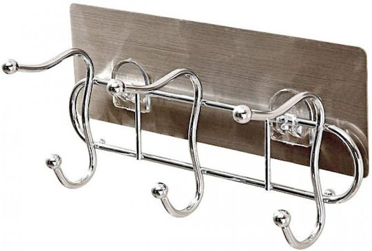 Metal Vintage Wall Hanger with 6 Slots Silver 22x7.5x10cm 1pc