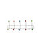 Agățător De Perete Metalic Cu 10 Compartimente Multicolor 36x14cm