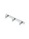 Import Hellas Wall Hanger 21063 Metal 3 Hooks Silver