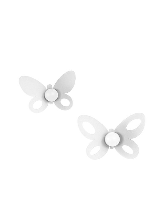 Arti E Mestieri Wall Hanger Butterfly Metal Whi...