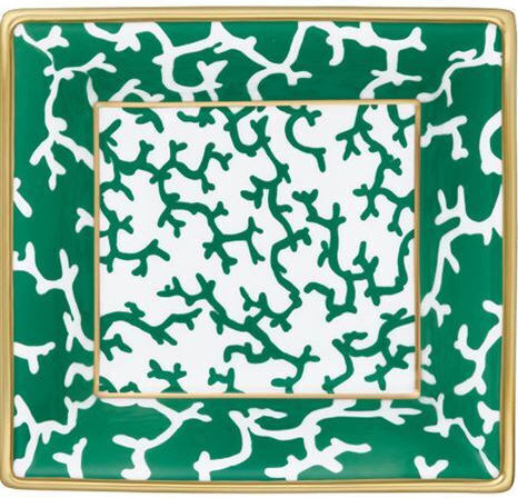 Raynaud Limoges Platou Decorativ Pătrată Verde 1buc 17x17buc