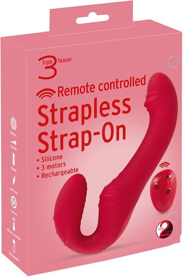 You2Toys Trägerlos Strap On mit Dildo mit Vibration in Rot Farbe