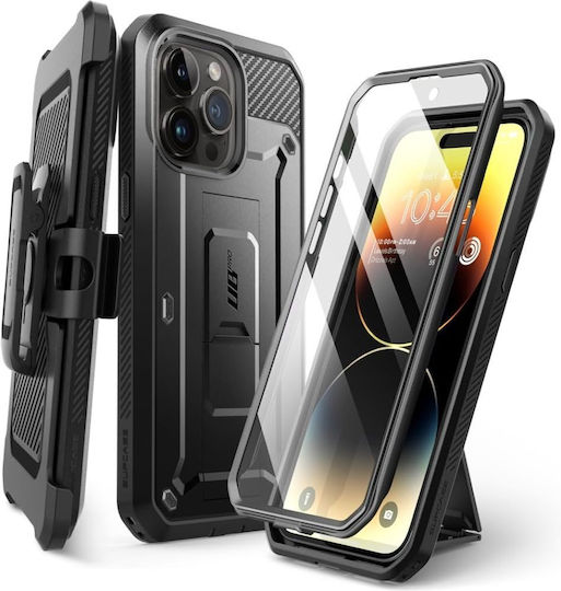 Supcase Unicorn Beetle Pro Back Cover Tempered Glass / Silicone / Plastic 2mm Black (iPhone 15 Pro)
