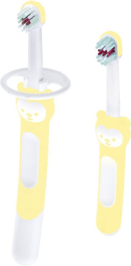 Mam Learn to Brush Set Σετ Βρεφικές Οδοντόβουρτσες για 5m+ 2τμχ Κίτρινη