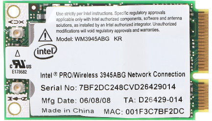 Κάρτα PCIe σε θύρα Mini PCIe Mic Wm3945abg