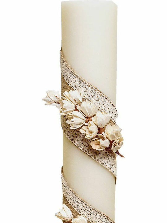 Wedding Tapered Lamp with Lace 15cm
