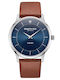 Kenneth Cole Gents Crystals Ανδρικό Ρολόι Μπαταρίας με Καφέ Δερμάτινο Λουράκι