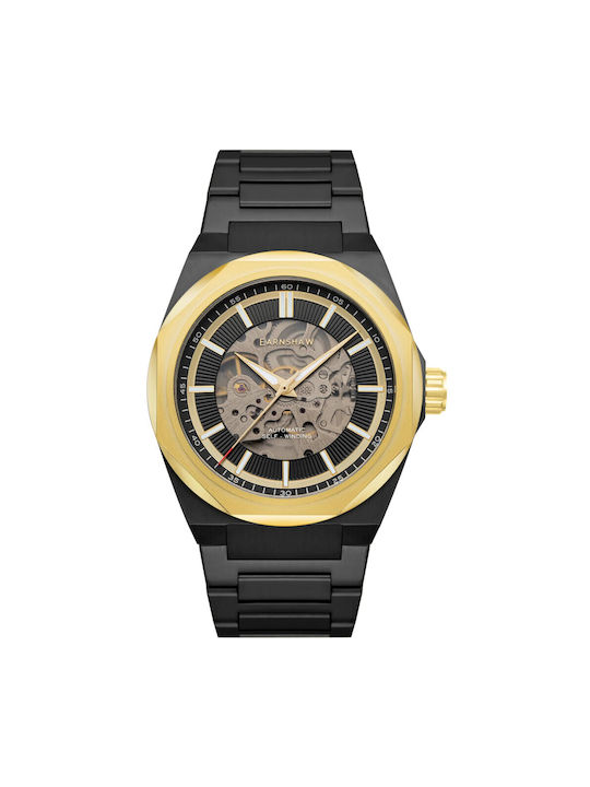 Thomas Earnshaw Skeleton Watch Battery with Black Metal Bracelet