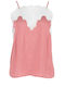 See U Soon Women's Satin Lingerie Top with Lace Pink