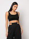 Women's Summer Crop Top Sleeveless Black