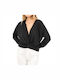 Paranoia Women's Long Sleeve Sweater with V Neckline Black