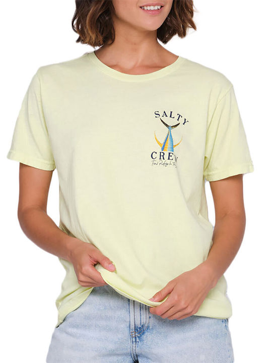 Salty Crew Tailed Boyfriend W Γυναικείο Oversized T-shirt Κίτρινο