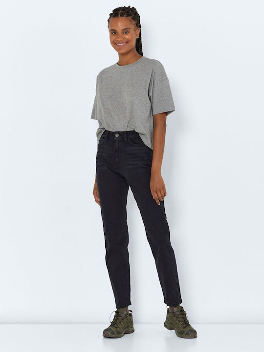 Noisy May Women's Jean Trousers in Straight Line Black