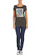 Damen Stoff Hose Blau