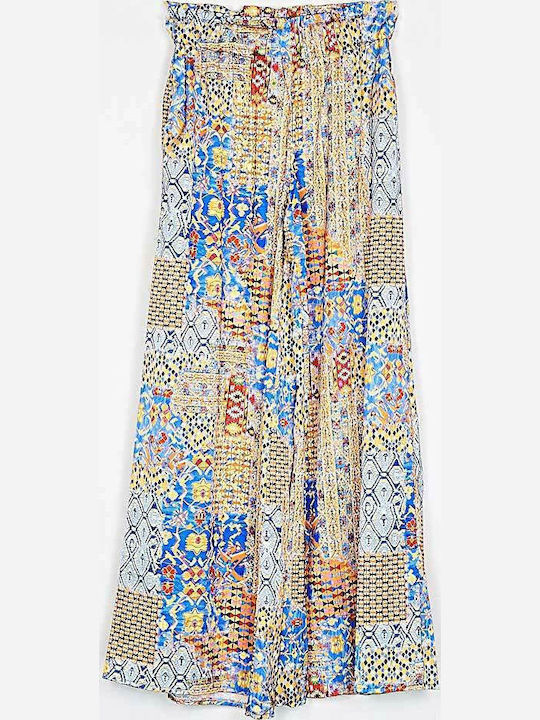 Cuca Women's Fabric Trousers with Elastic Flare