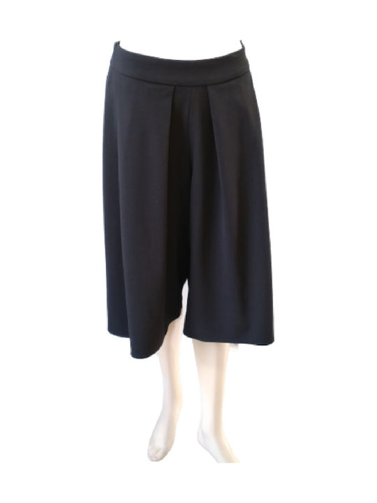 Damen Stoff Hose mit Gummizug Schwarz