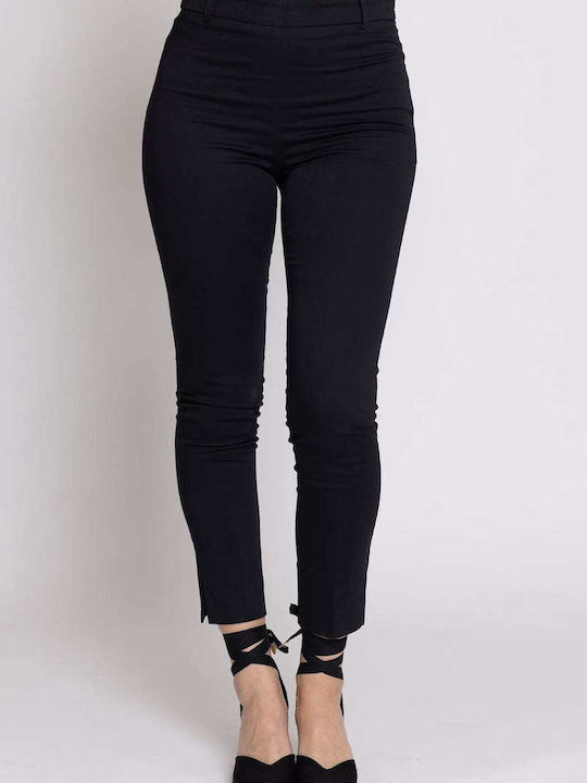 Twenty 29 Women's High-waisted Fabric Trousers in Skinny Fit Black