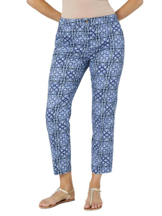 Elena Miro Women's Fabric Trousers Blue