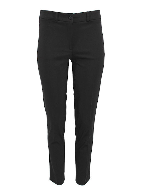 Pirouette Women's Cotton Trousers in Slim Fit Black