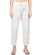 Crossley Woman Pants Beder Women's Fabric Trousers with Elastic in Straight Line White