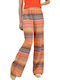 Damen Stoff Hose mit Gummizug in Lockerer Passform Orange