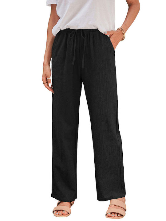 Amely Women's Fabric Trousers Black