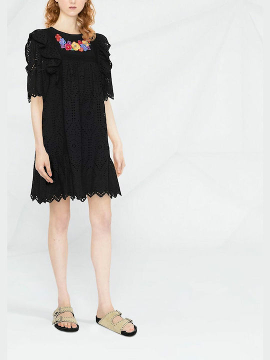 Twinset Dress Rochii de vară pentru femei Mini Rochie Negru