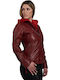 Sophia Piele Jachetă de femei Biker Jacket Burgundy