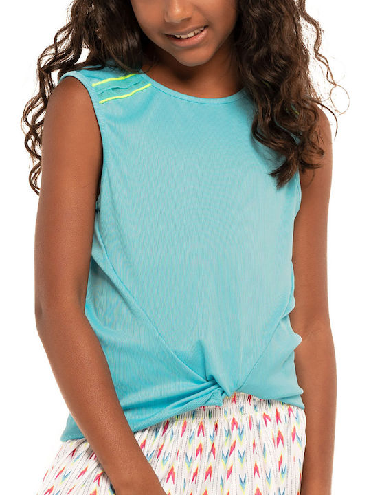 Lucky In Love Kids Blouse Sleeveless Light Blue