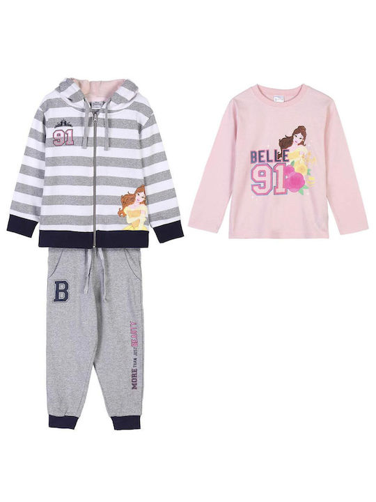 Cerda Copilăresc Set de pantaloni de trening Pink/Grey 3buc