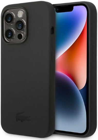 Lacoste Silicone Silicone Umschlag Rückseite Kunststoff / Silikon Schwarz (iPhone 14 Pro)