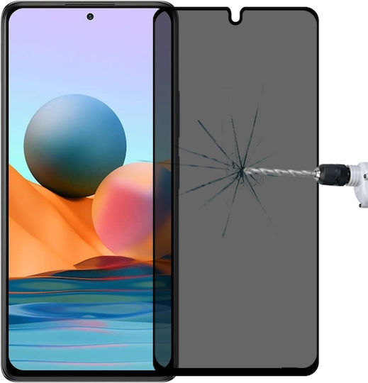 Anti-spy Поверителност Закалено стъкло за цялото лице Черен (Xiaomi Redmi Note 10 Pro)