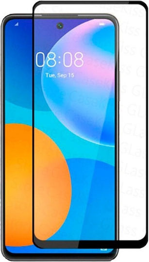 Vollkleber Vollflächig gehärtetes Glas Schwarz (Huawei P Smart 2021)
