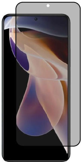 Frame 2.5D Пълно лепило Поверителност Закалено стъкло за цялото лице Черен (Xiaomi Redmi Note 12 Pro Plus)