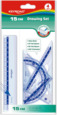 Keyroad Set 4 Instrumente Geometrice Plastice Transparente