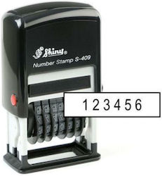 Shiny Rectangular Self-Inking Number Stamp in Greek Language with Black Ink