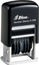 Shiny Self-Inking Number Stamp in Greek Language with Black Ink