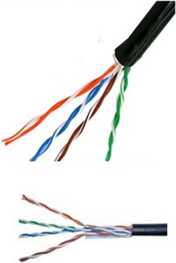 Datacomm F/FTP Cat.5e Network Cable Ethernet Outdoor Without Terminated Connectors 1m Black