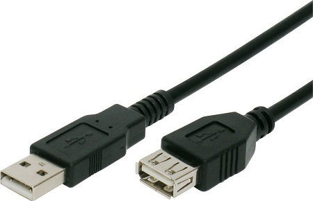 USB 2.0 Kabel USB-A-Stecker - USB-A-Buchse Schwarz 3m S19420