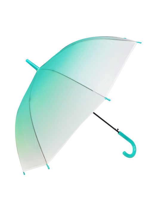 Windproof Automatic Umbrella with Walking Stick Green