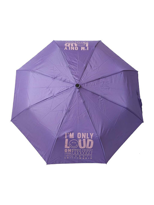 Windproof Automatic Umbrella Compact Purple