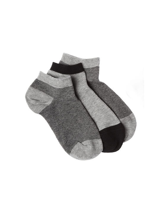 FMS Boys 3 Pack Ankle Socks Gray