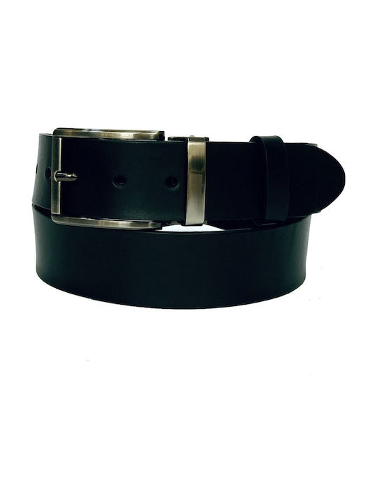 Women Weakness Men's Leather Wide Belt Black