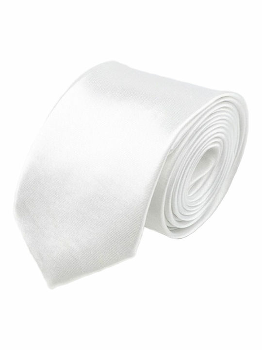 Ανδρική Γραβάτα Μονόχρωμη σε Λευκό Χρώμα
