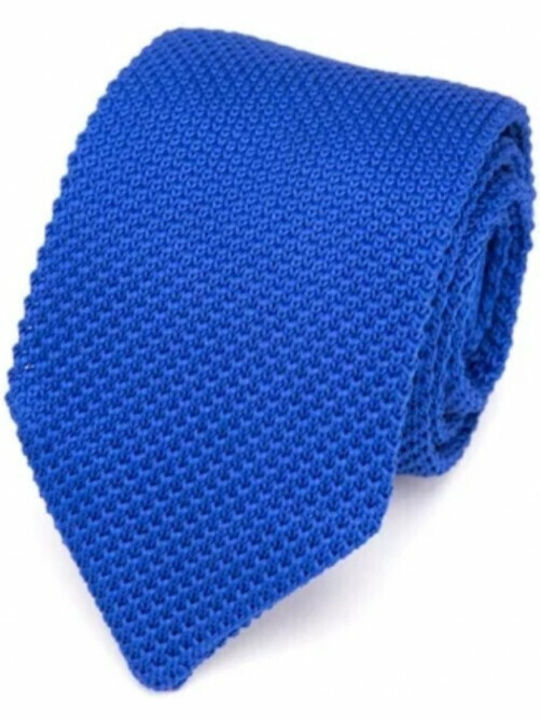 Epic Ties Herren Krawatte Seide Gestrickt Monochrom in Blau Farbe