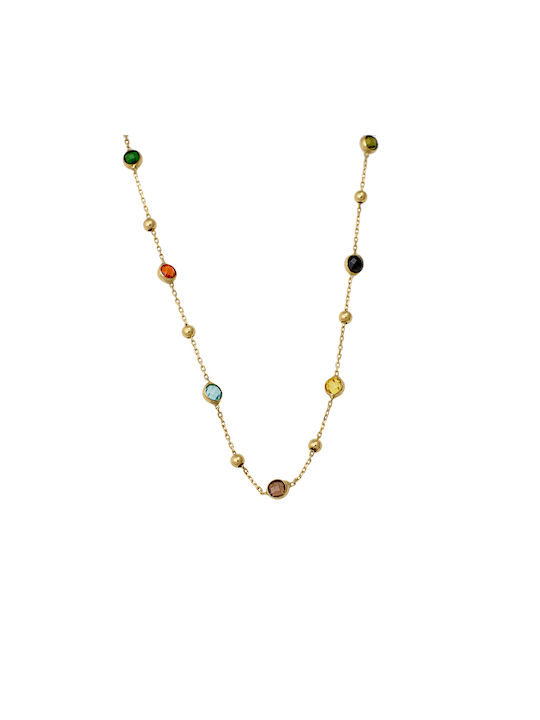 Necklace from Gold 14K with Zircon