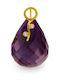 Margaritari Gold Stone Charm with Diamond and Zircon Purple