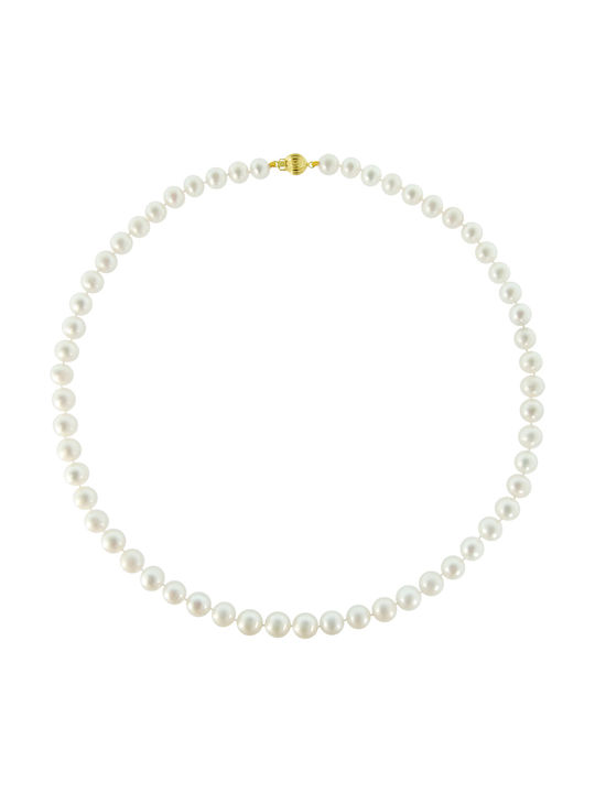 Necklace from White Gold 14K with Pearls