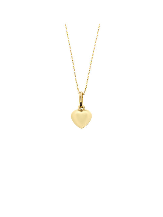 Necklace with design Heart from Gold 14K