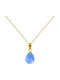 Margaritari Blaues Halskette Tierkreiszeichen Waage aus 14K Gold